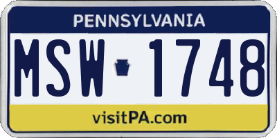 PA license plate MSW1748