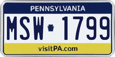 PA license plate MSW1799