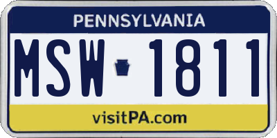 PA license plate MSW1811