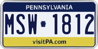 PA license plate MSW1812
