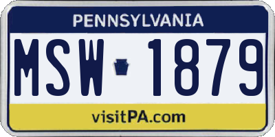 PA license plate MSW1879