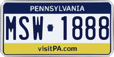 PA license plate MSW1888