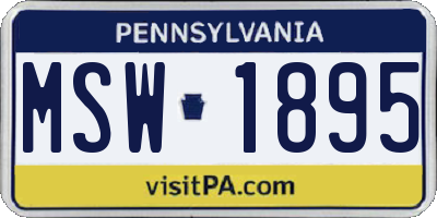 PA license plate MSW1895