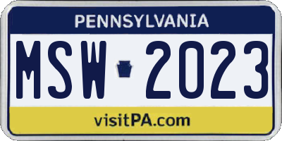 PA license plate MSW2023