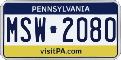 PA license plate MSW2080