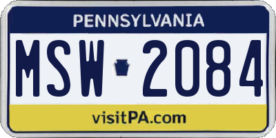 PA license plate MSW2084