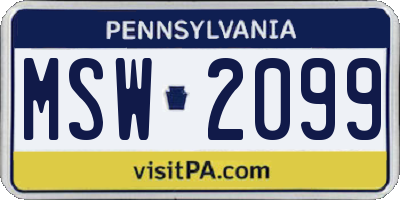 PA license plate MSW2099