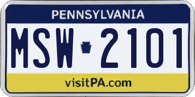 PA license plate MSW2101