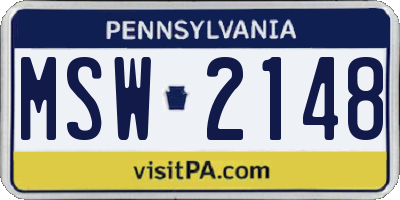 PA license plate MSW2148