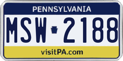 PA license plate MSW2188