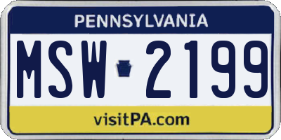 PA license plate MSW2199