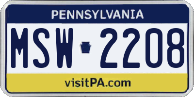 PA license plate MSW2208