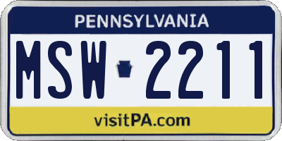 PA license plate MSW2211