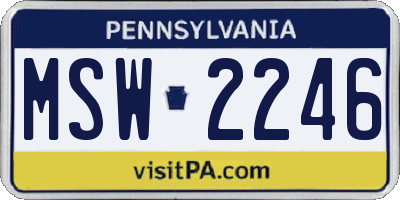 PA license plate MSW2246