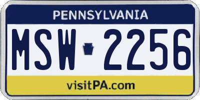 PA license plate MSW2256