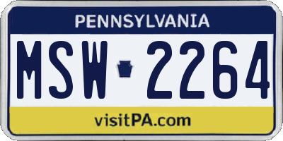 PA license plate MSW2264