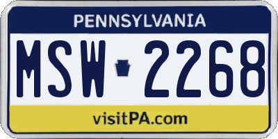 PA license plate MSW2268