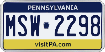 PA license plate MSW2298