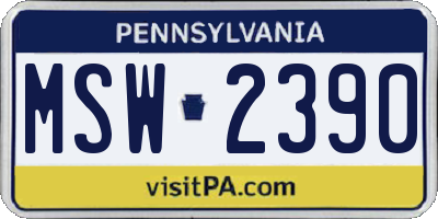 PA license plate MSW2390