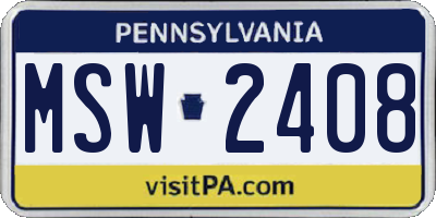 PA license plate MSW2408