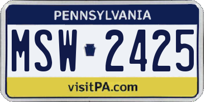 PA license plate MSW2425