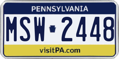 PA license plate MSW2448