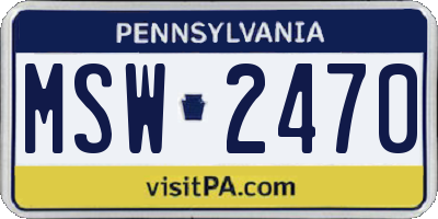 PA license plate MSW2470