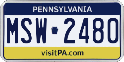PA license plate MSW2480