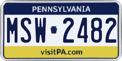PA license plate MSW2482