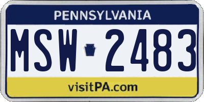 PA license plate MSW2483