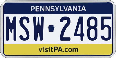 PA license plate MSW2485