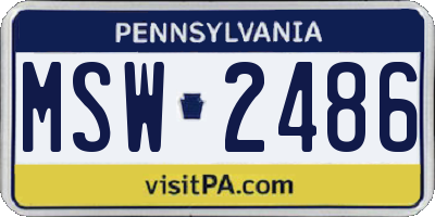 PA license plate MSW2486