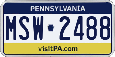 PA license plate MSW2488
