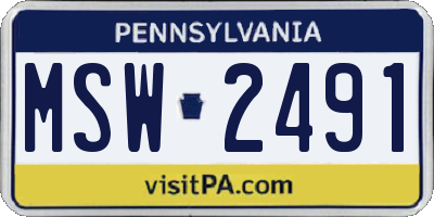 PA license plate MSW2491