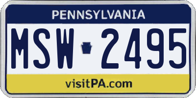 PA license plate MSW2495