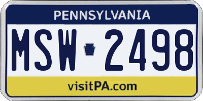PA license plate MSW2498