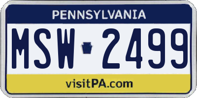 PA license plate MSW2499