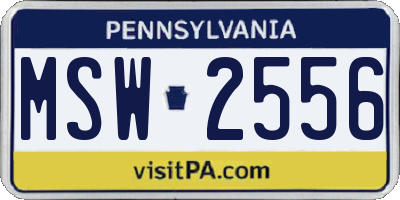 PA license plate MSW2556