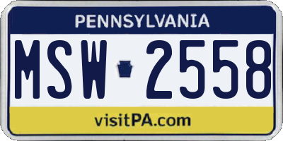 PA license plate MSW2558