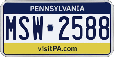 PA license plate MSW2588
