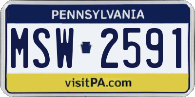PA license plate MSW2591