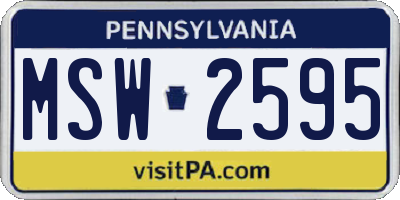 PA license plate MSW2595