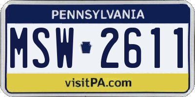 PA license plate MSW2611