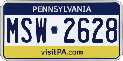 PA license plate MSW2628