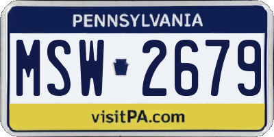 PA license plate MSW2679
