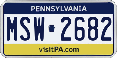 PA license plate MSW2682