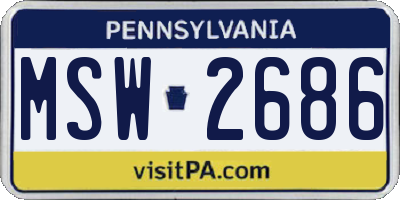 PA license plate MSW2686