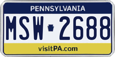 PA license plate MSW2688