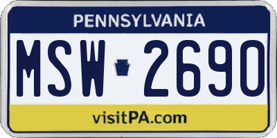 PA license plate MSW2690