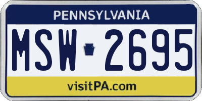 PA license plate MSW2695
